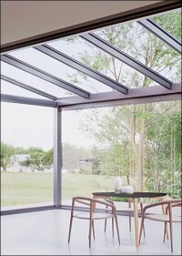 Neues Terrassendach Alerio von Solarlux mit innenliegender Statik