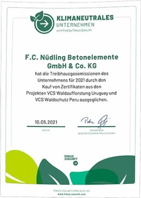 FCN produziert seine Betonsteine, Betonplatten und Betonelemente CO₂-neutral