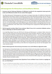 Sofortprogramm: Umwelthilfe und Mieterbund fordern sozialverträglichen Klimaschutz im Gebäudesektor