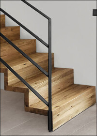 Treppenmeisters Faltwerktreppe mit Flachstahlgeländer