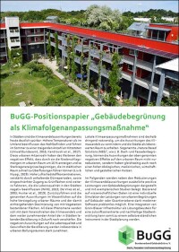 BuGG-Positionspapier „Gebäudebegrünung als Klimafolgenanpassungsmaßnahme“