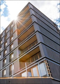 Ohne aussteifenden Betonkern: Achtgeschossiger Holzbau Buggi 52 mit Fermacell-Platten