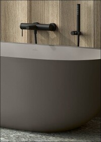 Villeroy & Bochs freistehende Badewanne Theano in trendigem Grau