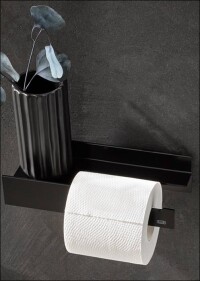 Neue Badaccessoires-Serie Aura von Emco Bad setzt auf Mattschwarz und Kristallglas