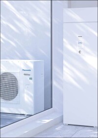 Heizung, Klimaanlage und Brauchwarmwasser in einem Panasonic-Wärmepumpen-System