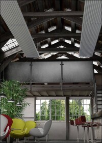 ZFP urban von Zehnder: Heizen und Kühlen mit Deckenstrahlplatten im industriellen Design