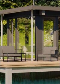 50 m² Natur: Verglastes HUF Tiny House als luxuriöses Ergänzungsgebäude