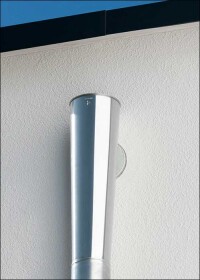 Neuer, schlanker Attika-Stutzen von Zambelli als Alternative zum klassischen Wasserfangkasten