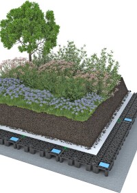 Regenwassermanagement mit Optigrüns neuem „Retentionsdach Drossel“
