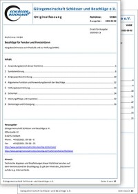 Richtlinien „Beschläge für Fenster und Fenstertüren“ überarbeitet