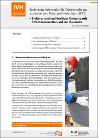 IVH-Leitfaden für sicheren und nachhaltigen Umgang mit EPS-Wärmedämmstoffen