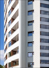 Aalto-Hochhaus in Bremen mit Equitone-Faserzementtafeln denkmalgerecht saniert