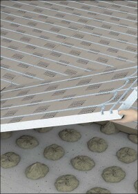 Neue gefräste Lux Elements-Bauplatte als Basis für Fußbodenheizungen