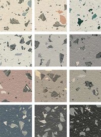 Kautschuk-Belag im Terrazzo-Stil