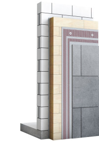 Großformatige Keramik auf gedämmter Fassade sicher verkleben mit weber.therm style