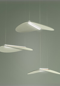 Akustisch wirksame Pendelleuchte x.leaf von Luxwerk