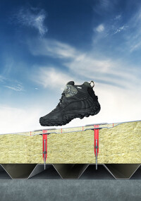 SFS: Befestigungssystem BSA für Gefälledämmung auf Stahlprofiltafeln