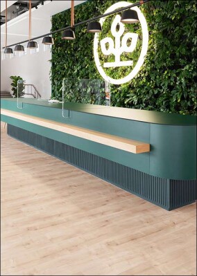 Neugestaltung von 60 AOK-Geschäftsstellen - u.a. mit 10.000 m² Purline Bioboden von Wineo