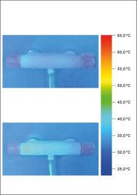 Schell Modus Brausethermostat im Wärmebildvergleich