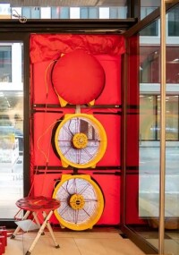 Blower-Door-Test bei bis zu 4 Mio. m³ Raumvolumen