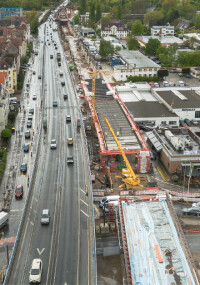 PORR: Bau der Behelfsbrücke am Südschnellweg in Hannover schreitet voran
