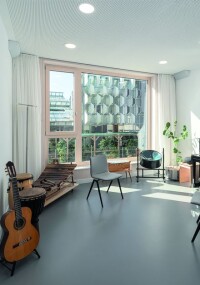 Nora: akustische Kautschukböden fördern Heilung in der Wahlleistungsstation der Universitätsklinik Freiburg