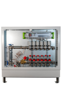 Kermi: Zeitersparnis durch vormontierte Verteilerschränke und Regelleisten für automatischen hydraulischen Abgleich