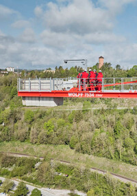PORR: Feuerwehr übt Rettungseinsätze auf der Hochbrücke Horb 