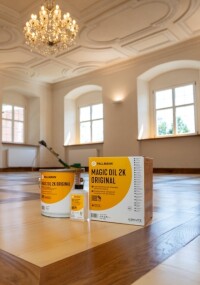 Sorgfältige Restaurierung des historischen Tafelparketts im Schloss Dellmensingen