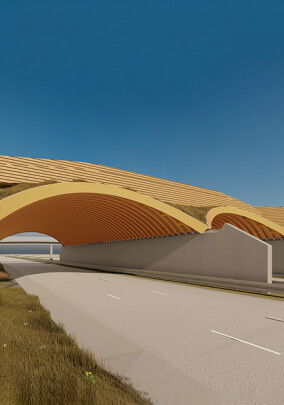 Neues Konzept für Wildbrücke aus Eichen-Brettschichtholz