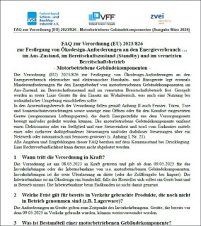 Verbände unterstützen mit gemeinsamem FAQ die EU-Verordnung für motorbetriebene Gebäudekomponenten