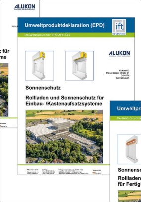 Umweltproduktdeklarationen für Rollladen, Raffstoren und ZipTex-Systeme der Alukon KG