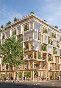 „The Stack” in München: Montage der Fassadenelemente