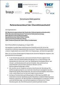 Verbände äußern sich zum Referentenentwurf der Chemikalien-Klimaschutzverordnung