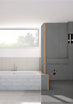 Jackon bringt Bauplatte mit CO₂-neutralem Lignin-Kern heraus