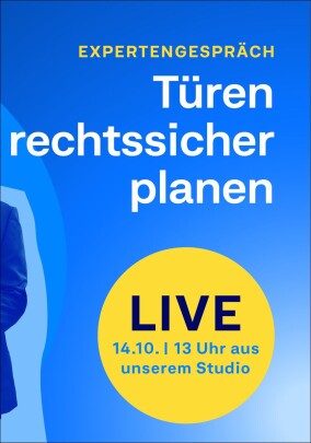 GEZE Expertengespräch zur erfolgreichen Türplanung | heute live auf YouTube