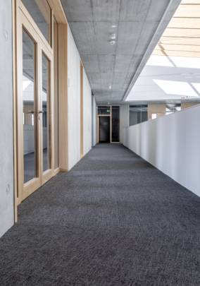 Nachhaltige Teppichfliesen im Bürogebäude der Bucher Automation AG