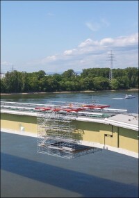 Hängegerüste gewährleisten Instandsetzung der BARA-Brücke im laufenden Betrieb
