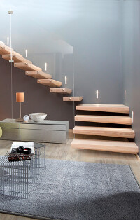 Treppe mit schwebenden Stufen: Modell EGO von Treppenmeister