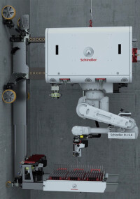 Schindler setzt Robotik-System R.I.S.E. zur Aufzugsmontage bei 030BLN ein