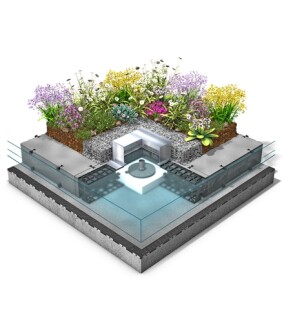 HydroSpacer HS 170 im Zinco-Systemaufbau „Sponge City Roof”