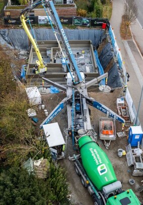 3D-Betondruck eines Kellers mit mobilem 3D-Großraumdrucker realisiert