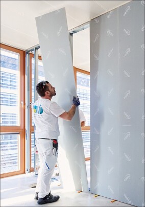 Rigips RigiMove Trennwandsystem mit hoher Wiederverwendbarkeit