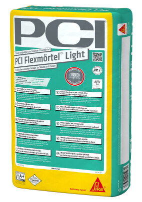 Neuer Leichtkleber „PCI Flexmörtel Light” für doppelte Reichweite