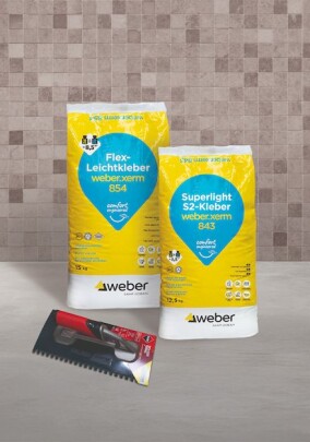 Schneller und sicherer Fliesen legen mit Weber Fliesenkleber 