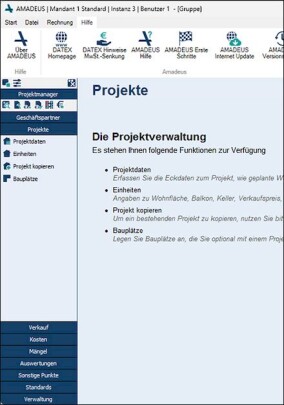Datex Software Amadeus.X für die Immobilienwirtschaft